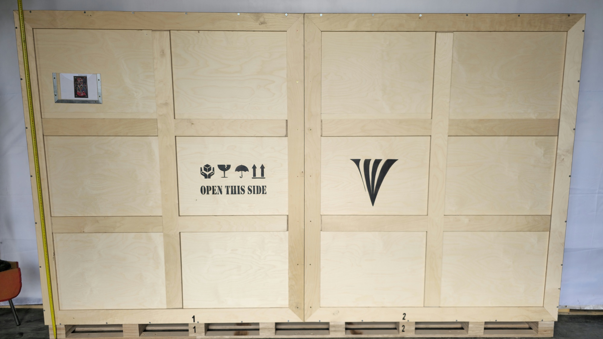 Crate height reference for The Protector of the souls , 2015 with tape measure