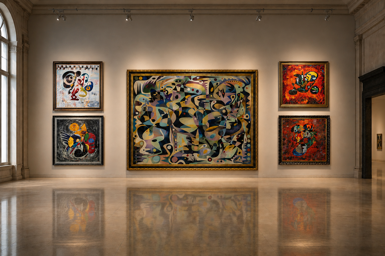 Traveling exhibition installation view for War System III: Convergence at World War I